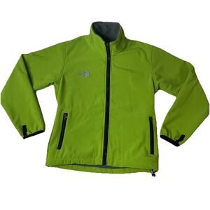 The North Face Summit Series Soft Shell Jacket Green Full Zip Womens M Hiking